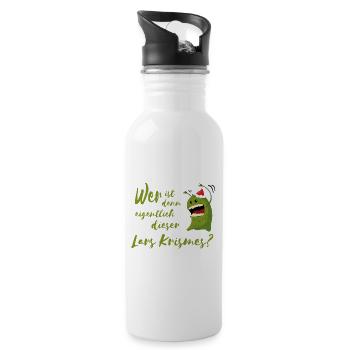Wer ist denn eigentlich dieser Lars Krismes? - Trinkflasche mit integriertem Trinkhalm - Weiß - Rechts