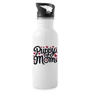 puppy dog - Water bottle with straw - white - Right