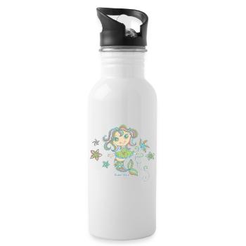 Kleine Nixe - Trinkflasche mit integriertem Trinkhalm - Weiß - Rechts