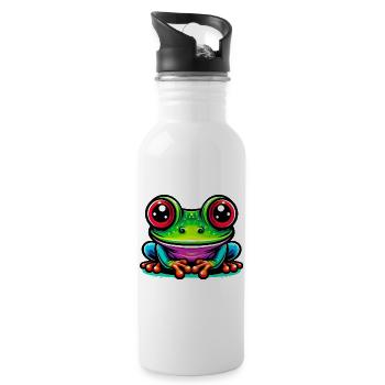 Grenouille - Gourde avec paille intégrée - blanc - Droite