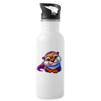 Otter - Water bottle with straw - white - Right