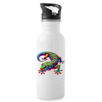 Gecko - Gourde avec paille intégrée - blanc - Droite