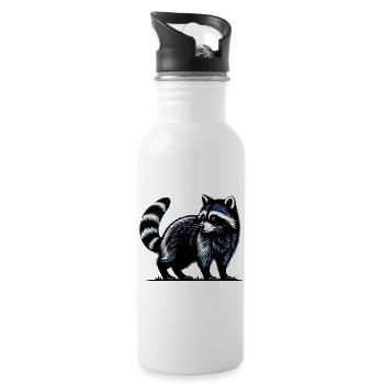 Raccoon - Water bottle with straw - white - Right