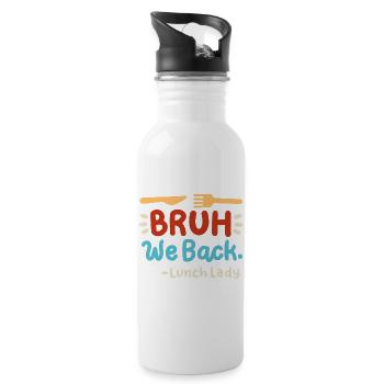 Mittagessen Zurück zur Schule - Trinkflasche mit integriertem Trinkhalm - Weiß - Rechts