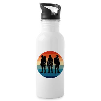 Bouldering Climber Boulder Climber Men - Water bottle with straw - white - Right