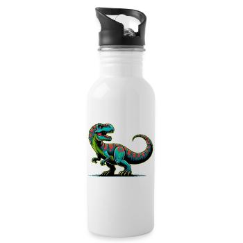 Dinosaure - Gourde avec paille intégrée - blanc - Droite