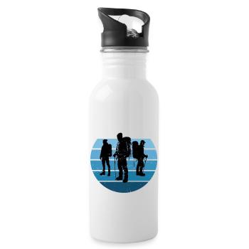 Kletterer Climber Bouldering Herren Klettern - Trinkflasche mit integriertem Trinkhalm - Weiß - Rechts