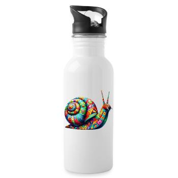 Schnecke - Trinkflasche mit integriertem Trinkhalm - Weiß - Rechts