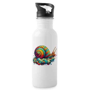Snail - Water bottle with straw - white - Right