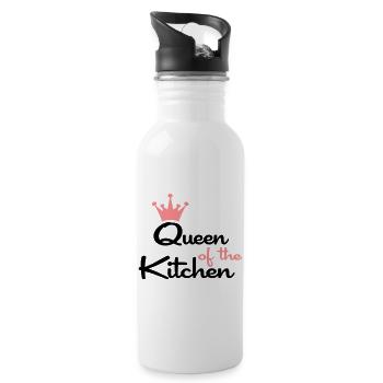 Gift idea for women who like to cook - Water bottle with straw - white - Right