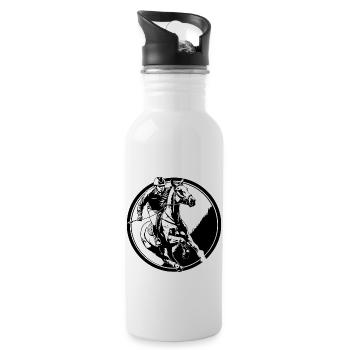 Équitation Cheval Homme Silhouette - Gourde avec paille intégrée - blanc - Droite