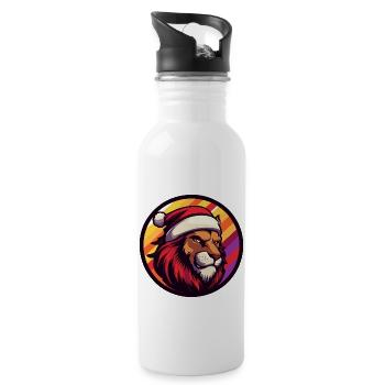 Lion Noël Animal - Gourde avec paille intégrée - blanc - Droite