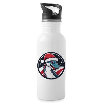 Dragon Christmas Animal - Water bottle with straw - white - Right