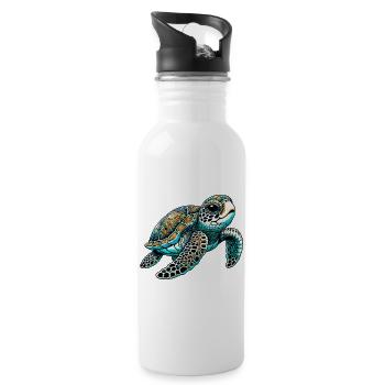 Tortue - Gourde avec paille intégrée - blanc - Droite