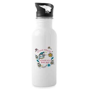 Christmas Silent Night Gift Idea Kids - Water bottle with straw - white - Right