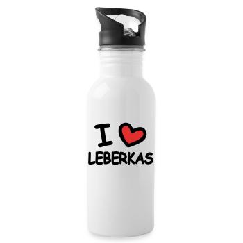 I Love Leberkas - Water bottle with straw - white - Right