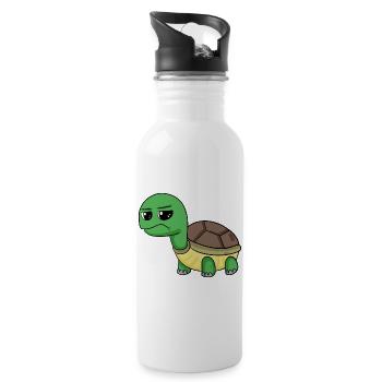Turtle - Water bottle with straw - white - Right