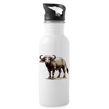 Buffle - Gourde avec paille intégrée - blanc - Droite