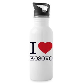 J’ADORE LE KOSOVO - Gourde avec paille intégrée - blanc - Droite