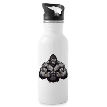 Gorilla Gym Musculation Musculation Bête - Gourde avec paille intégrée - blanc - Droite