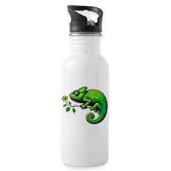 Chameleon - Water bottle with straw - white - Right