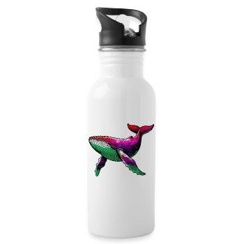 Wal - Trinkflasche mit integriertem Trinkhalm - Weiß - Rechts