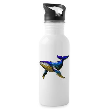 Wal - Trinkflasche mit integriertem Trinkhalm - Weiß - Rechts