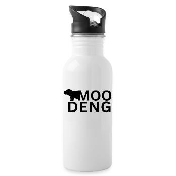 Moo Deng Hippo - Trinkflasche mit integriertem Trinkhalm - Weiß - Rechts