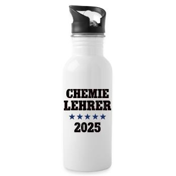 Chemie Lehrer 2025 Beruf Studium Lehramt Chemiker - Trinkflasche mit integriertem Trinkhalm - Weiß - Rechts