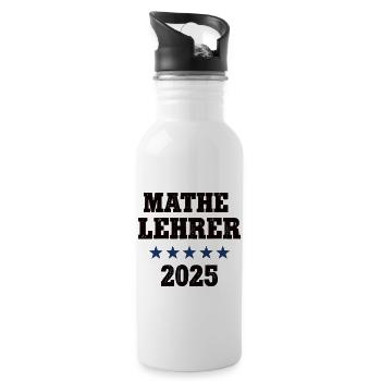 Mathematik Studium 2025 Lehramt Mathe Lehrer - Trinkflasche mit integriertem Trinkhalm - Weiß - Rechts