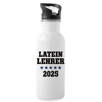 Latein Lehrer Schule Bester Lateinlehrer 2025 - Trinkflasche mit integriertem Trinkhalm - Weiß - Rechts