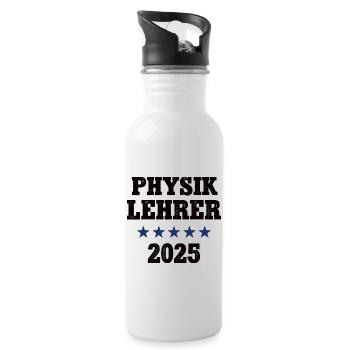 Physik Lehrer Physiklehrer 2025 Lehramt Physiker - Trinkflasche mit integriertem Trinkhalm - Weiß - Rechts