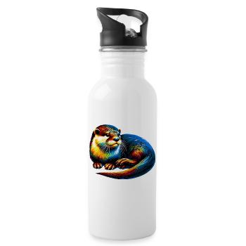 Otter - Trinkflasche mit integriertem Trinkhalm - Weiß - Rechts