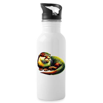 Otter - Trinkflasche mit integriertem Trinkhalm - Weiß - Rechts
