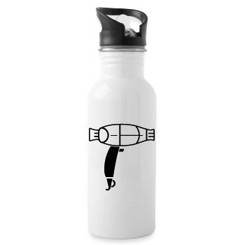 Hair dryer - Water bottle with straw - white - Right