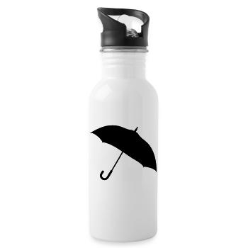 Classic Umbrella Silhouette - Water bottle with straw - white - Right