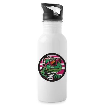 Chameleon Cool Comic - Trinkflasche mit integriertem Trinkhalm - Weiß - Rechts
