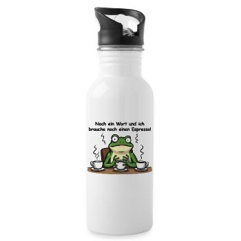 Espresso frog – Don't feel like having your first coffee - Water bottle with straw - white - Right