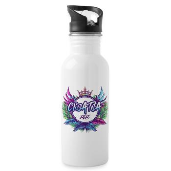 Croatia 2025 Colorful - Water bottle with straw - white - Right