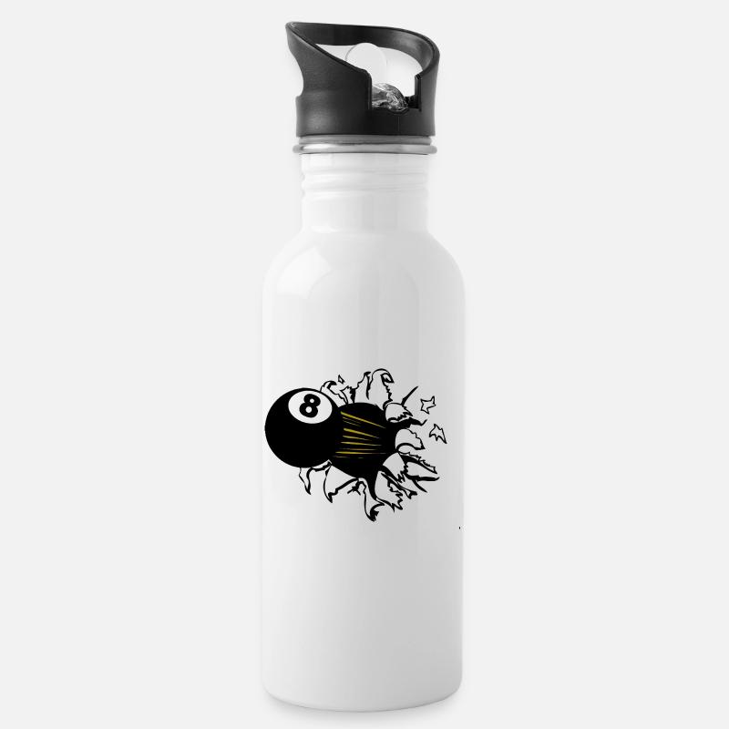 8-Ball Goldtail - Water bottle with straw - white