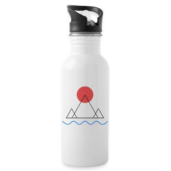 Minimal mountain - Water bottle with straw - white - Right