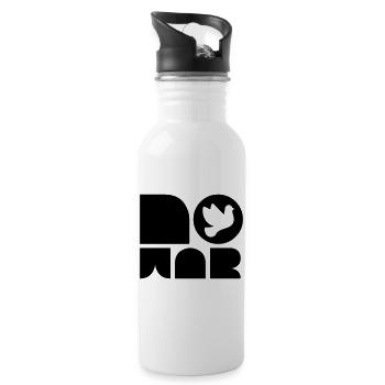 No War Shirt - Trinkflasche mit integriertem Trinkhalm - Weiß - Rechts