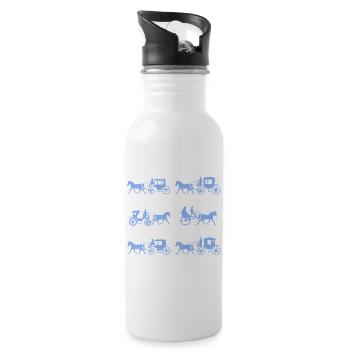 Kutsche Kutscher - Trinkflasche mit integriertem Trinkhalm - Weiß - Rechts