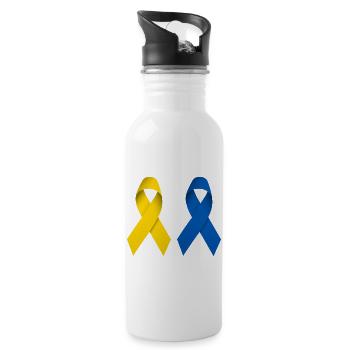Peace loops for Ukraine - Water bottle with straw - white - Right