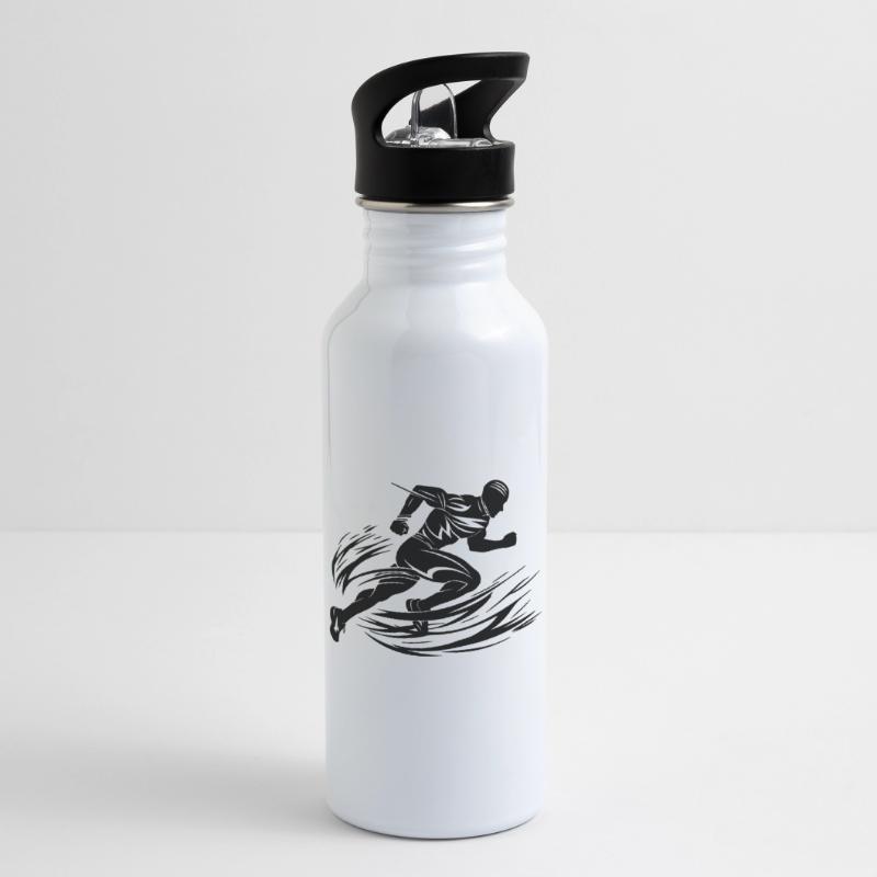 Sprinter in beweging Drinkfles met geïntegreerd rietje