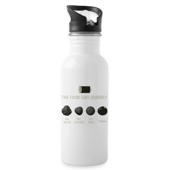 The Four-Grit Journey: Steinpolitur Prozess - Trinkflasche mit integriertem Trinkhalm - Weiß - Rechts