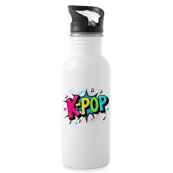 K-Pop Power - Conception de ventilateur coloré - Gourde avec paille intégrée - blanc - Droite