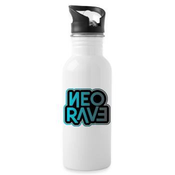 Neo Rave Neon Typography - Water bottle with straw - white - Right