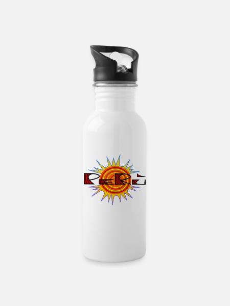 Logo Perù von Cean - Trinkflasche mit integriertem Trinkhalm - Weiß