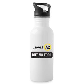Niveau de langue A2, mais pas idiot - Gourde avec paille intégrée - blanc - Droite